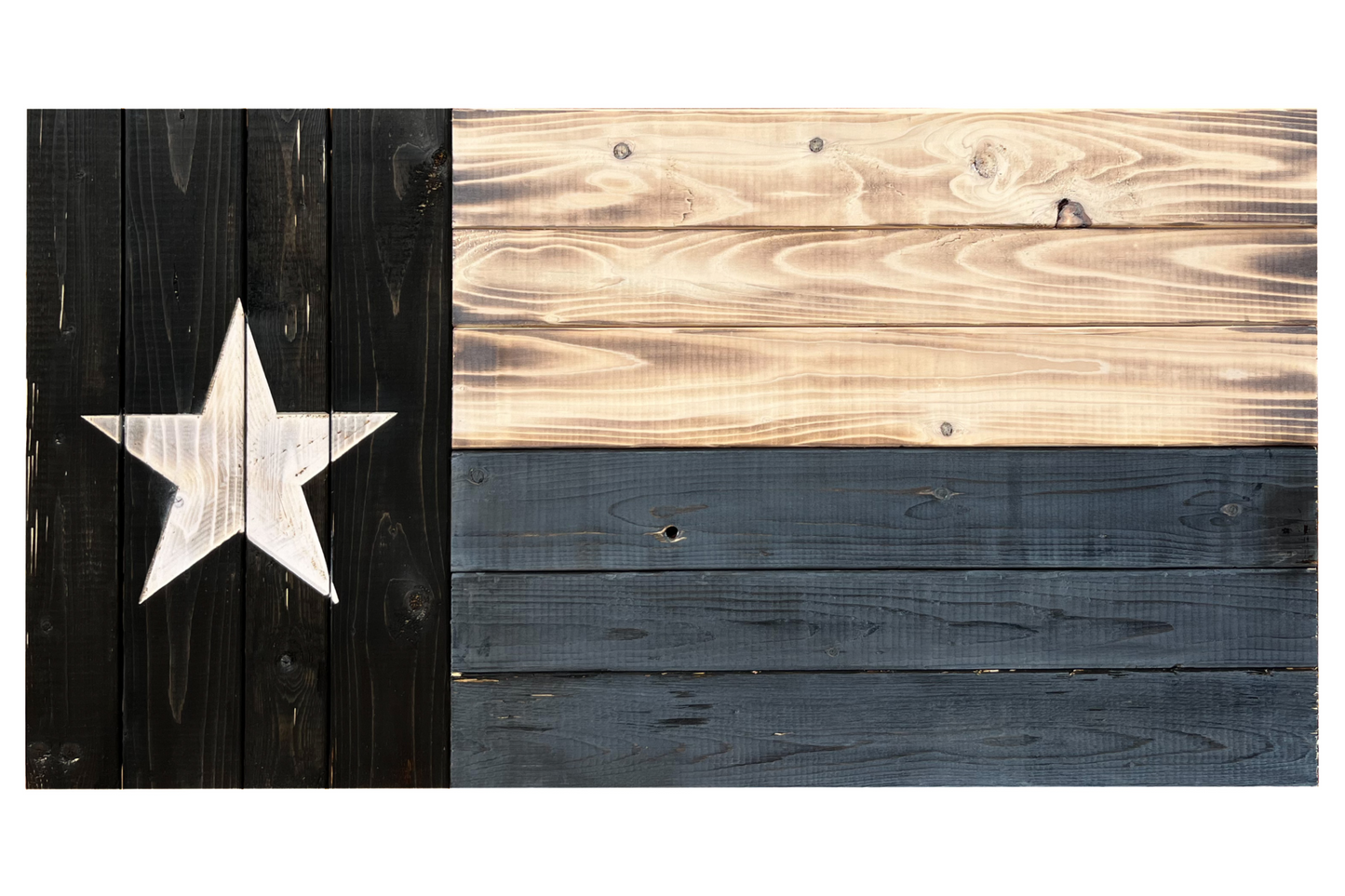 Distressed Wood Carved Subdued Texas Flag